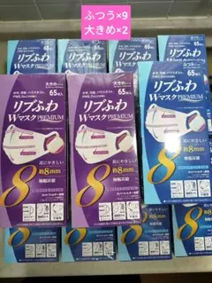 リブふわ　ＷマスクＰＲＥＭＩＵＭ 合計11箱（計715枚）