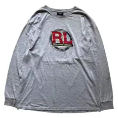 90s POLO JEANS CO. プリント 長袖Tシャツ カットソー グレー