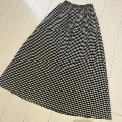 ギンガムチェック フレアスカート ウエストゴム