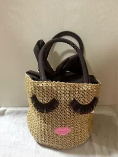 顔デザインのかごバッグajolie