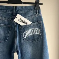 JEAN PAUL GAULTIER ブルー ロゴプリント ジーンズ 新品未使用