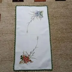 刺繍花柄テーブルセンター長方形