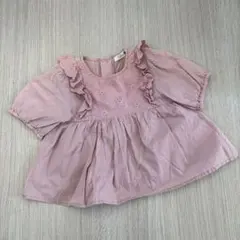 しまむら　90センチ　レース　ブラウス　ベビー服　パープル　紫