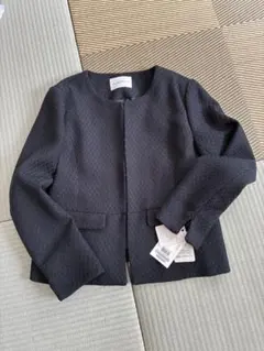 ツイードジャケット ネイビー リボン付 couture brooch L 40