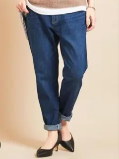 BEAUTY＆YOUTH Lサイズ 5ポケットデニムテーパードパンツ