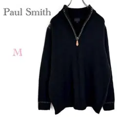 ♦︎ポールスミス【M】ニットセーター ハーフジッププルオーバー 花柄入り