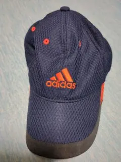 adidas キッズ キャップ ネイビー オレンジ54cm〜57cm