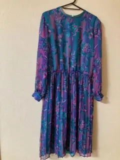 Lisa Michaels ペティット シフォン花柄ワンピース　　ヴィンテージ