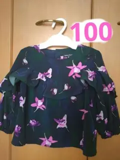 BeBe 花柄長袖シャツ　100サイズ