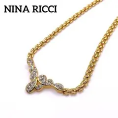 vintage NINA RICCI ラインストーン ネックレス ゴールドカラーのサムネイル