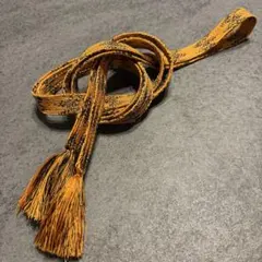 正絹 帯締め 金茶×黒 斑紋 洒落物 セミフォーマル〜カジュアル