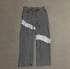 archive black gimmick denim jeans y2k