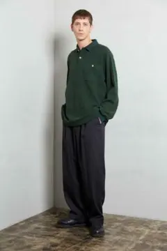 AURALEE ポロシャツ　グリーン　サイズ4 タグ付き　美品 AURALEE(オーラリー) 25SS「SUPER HIGH GAUGE COTTON KNIT POLO