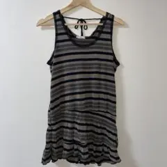 ボーダー トップス タンクトップ チュニック 平成 Y2K