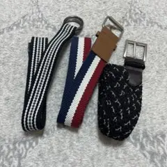カジュアルストライプベルト3本セット