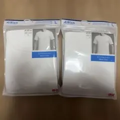 UNIQLO AIRism コットン クルーネックT ホワイト L 2枚