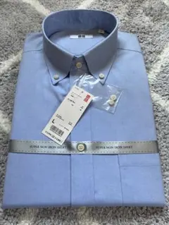 新品未使用自宅保管ユニクロスーパーノンアイロンシャツ長袖ライトブルー