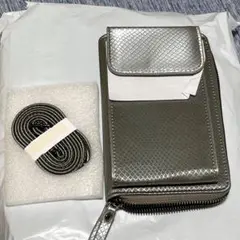 スマホポーチ スマホショルダー 長財布 レディース メンズ グレー