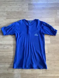 adidas 青 ヘンリーネック Tシャツ