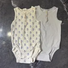 H&M オーガニックコットン タンクトップボディスーツ 2枚セット