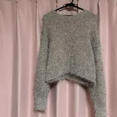 ラメフェザーヤーンニット　　L