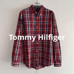 ク*坊様 トミー ヒルフィガー 古着 チェックシャツ XXL ボタンダウン スリ