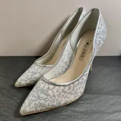 DIANA グリッター ヒール ウエディングシューズ