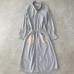 Hug O War ハグオーワー コットン ストライプ ロングシャツワンピース