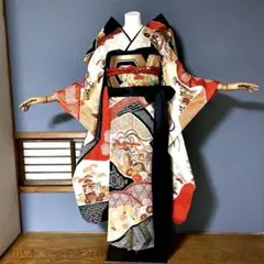 成人式　振袖フルセット　メルカリ市SALE 振袖フルセット 振袖セット 振袖 Mサイズ 中古 白×新古典 美品 成人式