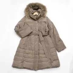 【極美品】ロングダウンコート 3way ベルト付き フォックスファー Aライン