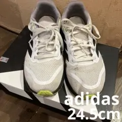 アディダス　ランニングシューズ　スニーカー　白　24.5cm メッシュ