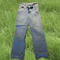 ZARA ライトブルーデニムワイドレッグパンツ