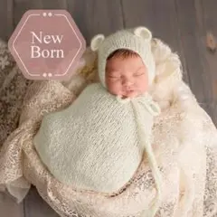 新生児 ニューボーンフォト くま 耳 ボンネット サロペ ベビー服 韓国 衣装