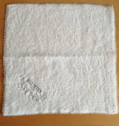 ホワイト刺繍タオルハンカチ 約25cm