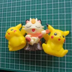 ポケモン、ピカチュウ、ニャース、指人形、ソフビ、フィギュア、3個セット