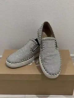 Christian Louboutin スリッポン スタッズ ラメ