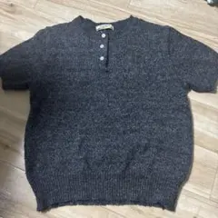 JOURNAL STANDARD 半袖 ヘンリーネック ニット グレー　nugu