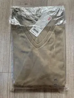 ユニクロ UNIQLO ストレッチコットンVネックT 長袖 32ベージュ