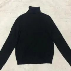 ユニクロ カシミヤ100% ニットセーター タートルネック ブラック Lサイズ