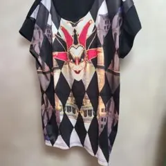 MALKO MALKA ベネチアンマスク柄 半袖Tシャツのサムネイル