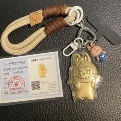 ☆Labubu☆ラブブ☆金20mg含有☆キーホルダー☆携帯ストラップ☆