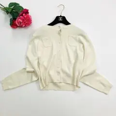 美品　近年　CABaN コットンカシミヤ クルーネックカーディガン　XS 白のサムネイル