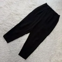 スマイルランド【L】テーパードパンツ 後ろゴム タック入り ブラックのサムネイル