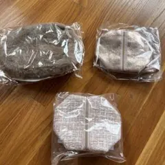ポーチ3点　ファー　ツイード グリッター　ノベルティ　資生堂