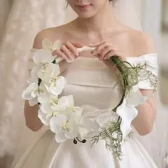 ウェディングブーケ リースブーケ 造花 結婚式 前撮り ブーケ 白 披露宴 和装