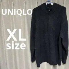 黒 ハイネック ジッパー付き ニットセーター　UNIQLO