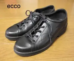 【美品】ecco レザー スニーカー オールブラック 24.5