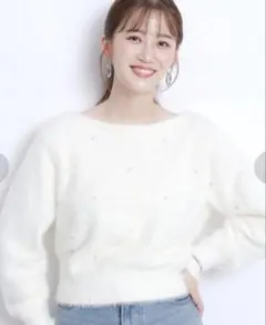 ジャスグリッティー　ビジュードット　フラッフィーニット　シャギー