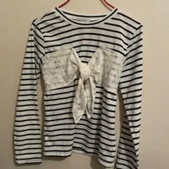 BROWNY レースリボン付き長袖Tシャツ