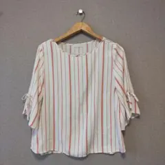 anySiS ストライプ 五分袖ブラウス